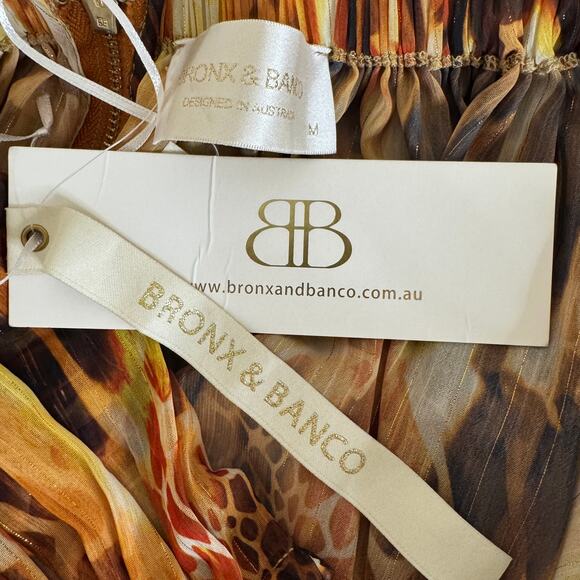 New NWT Bronx and Banco Fire Multi Color Semi Sheer Cut Out Maxi Dress - Picture 13 of 15